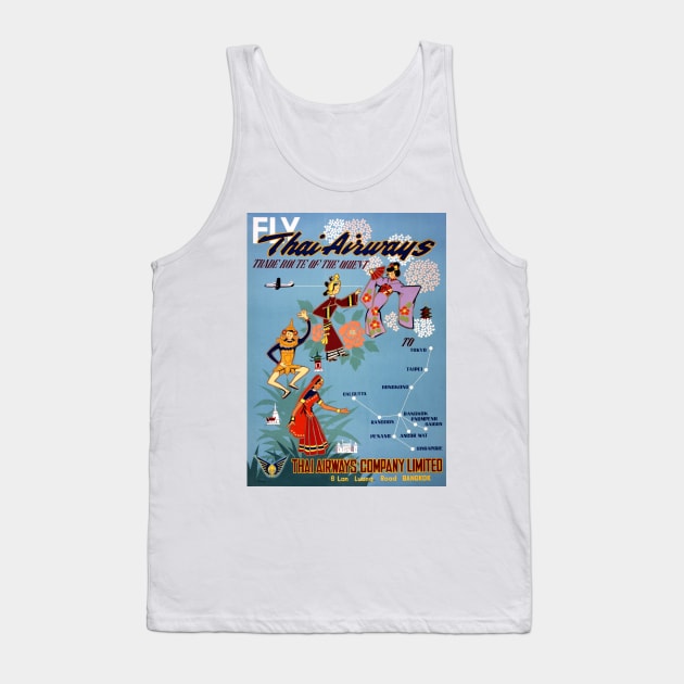 Vintage Travel Poster Thailand Tank Top by vintagetreasure